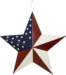 American Barn Star Metal Patriotic Old Glory USA Flag Barn Star Wall Decoration