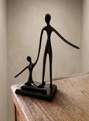 Modern “Ballet Dancers” Sculpture Black Metal Abstract Bodrul Khalique Style 10″