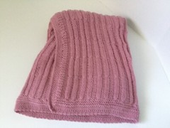 CHILDREN’S AFGHAN – Hand Knit – Mauve – 56″ X 45″ – Machine Wash – Machine Dry