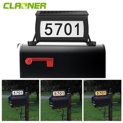 CLAONER Solar Address Sign Mailbox House Number Plaque Double Side 3 Light Color