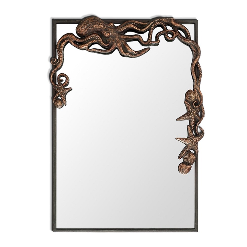 SPI Home 51154 Octopus Wall Mirror Rectangle Nautical Coastal Beach Ocean 29In