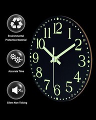 Luminous 8-Inch Wall Clock – Silent Battery Powered Decor for Home Offices