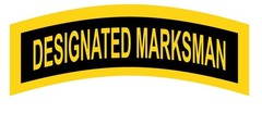 DESIGNATED MARKSMAN Tab Car Vinyl Window Decal/Sticker 4.0″W x 1.5″H