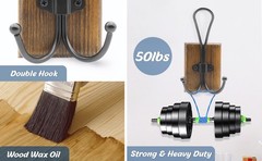 Wall Hooks for Hanging, 2 Pack Farmhouse Towel Hooks for Bathrooms Wall Mounted,