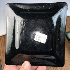 Iridescent Dichroic Fused Art Glass Small Trinket Dish 7” Hackett Studio Artist