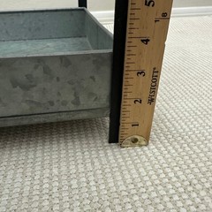 Galvanized Metal Caddy Rustic Farmhouse Industrial Storage Tray Black Frame 16in