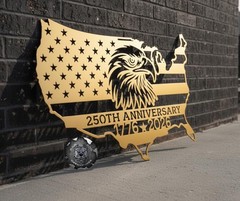 USA 250th Anniversary Metal Sign Patriotic Eagle 1776-2026 Wall Decor