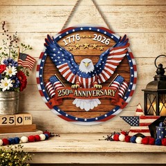 USA 250th Anniversary Decoration, Wooden 4th of July Eagle Door Sign 17762026…