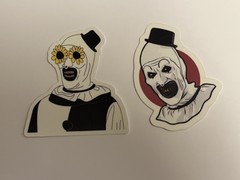 art the clown terrifier Horror 3 Inch Glow In The Dark Sticker Set Of 2