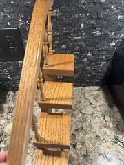 Vintage Handmade Stair Step Shelf Staircase Set Of 2 Trinkets Figures Spindles