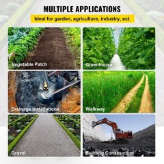 3x50FT 5OZ Heavy Duty Weed Barrier Landscape Fabric Woven Ground Cover Driveway