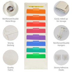 Over the Door Wall Hanging File Organizer, Wall Mount File Holder, Wall Folder