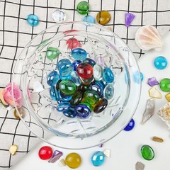 FANTIAN 1LB Flat Glass Pebbles for Vase, 100 Pcs 1 Pound, Multicolor