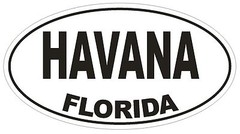 Havana Florida Oval Bumper Sticker or Helmet Sticker D1529 Euro Oval