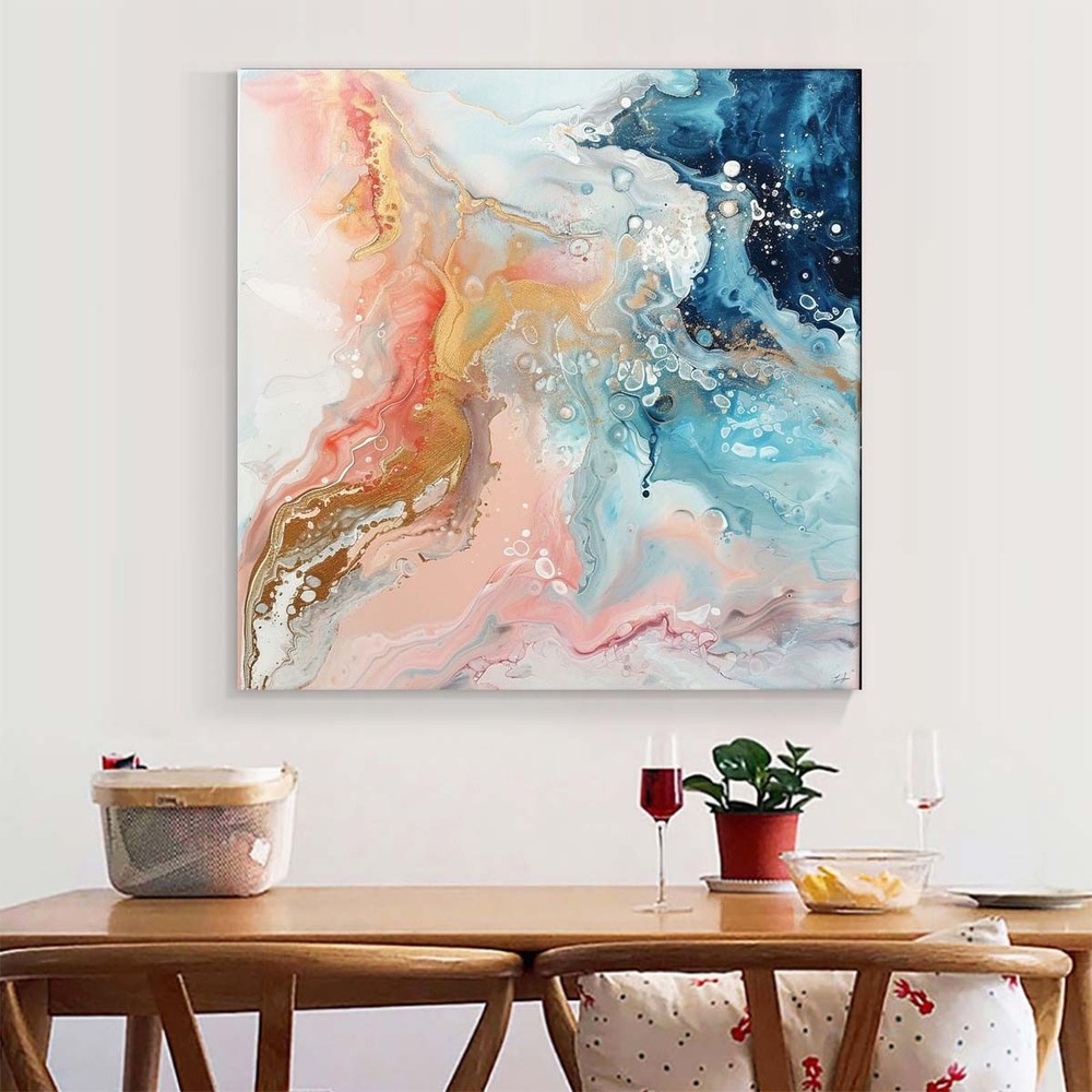 Hand Painted Abstract Oil Painting Canvas Modern Oil Painting Wall Art Pink