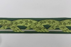 Vintage Green Woven Vine Wallpaper Border, Cottage Decor