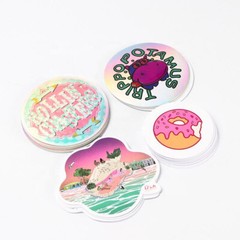 50/100/150/200 Custom Logo Die Cut White Vinyl Stickers Personalized Waterproof