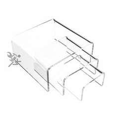 OnFireGuy 3 Piece Display Risers Clear Acrylic Riser for Action Figures Cupcakes
