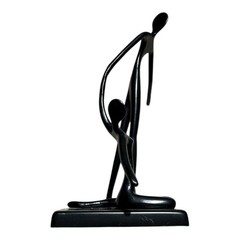 Modern “Ballet Dancers” Sculpture Black Metal Abstract Bodrul Khalique Style 10″