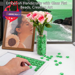Green Glass Marbles 1 LB Transparent Smooth Flat