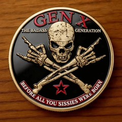 Gen X Skull Vintage Commemorative Challenge Coin