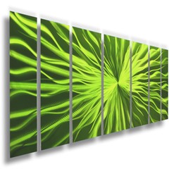Metal Wall Art Modern Contemporary Abstract Sculpture Painting Home Decor Green