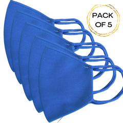 Pack of 5 solid knitted Face Mask two layers reusable washable bandanas