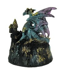 Zeckos Blue Dragon of Crystal Castle Color Changing LED Statue